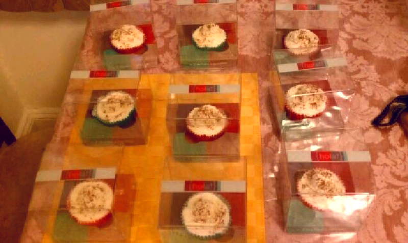 Packaged cupcakes ready for sharing Packaged cupcakes ready for sharing